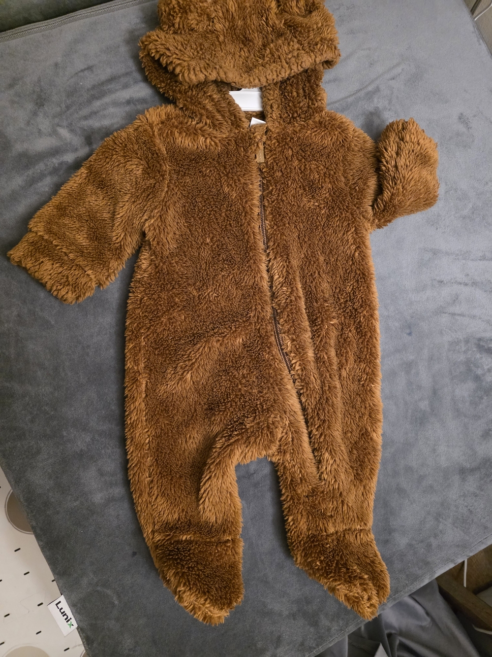 Old Navy Brown Plush Hooded Footie One-Piece